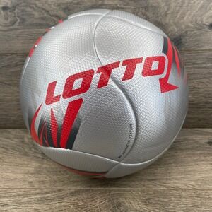 Lotto SB300 Thermally Bonded Soccer Ball Silver Red Velocity Driven Design